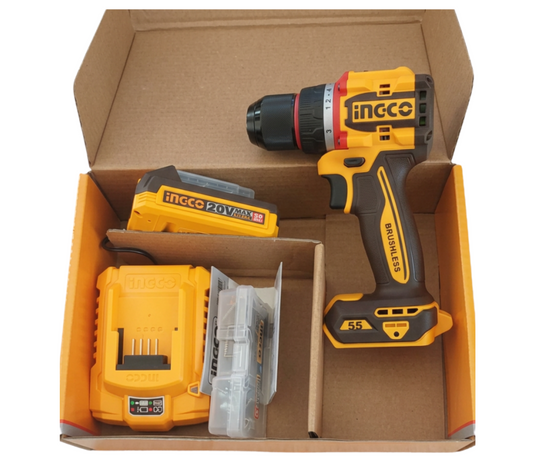 Ingco 20V Lithium-Ion Cordless Drill - Kit
