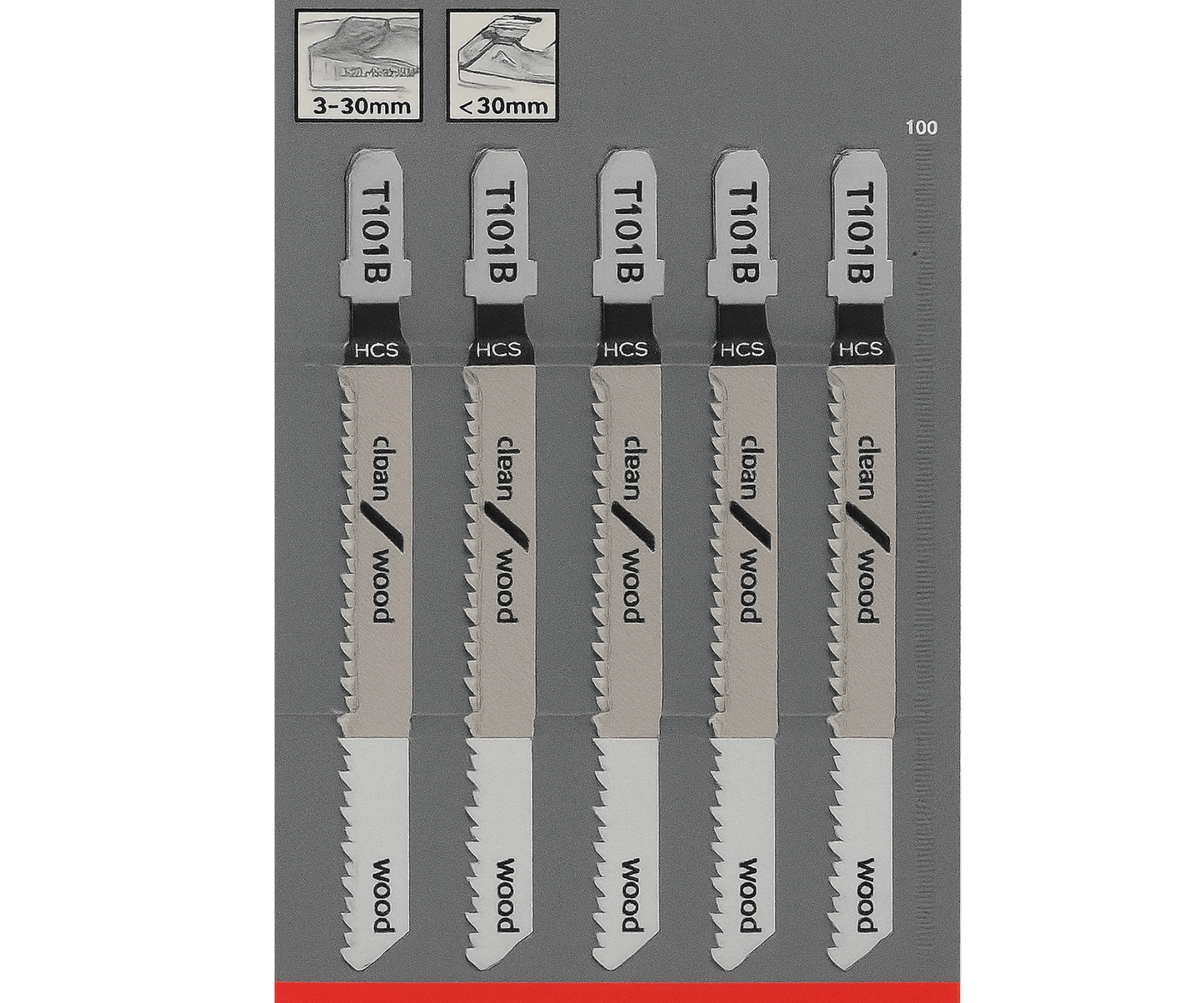 Bosch - Jigsaw blades - For Wood - HCS T101 - 5pack (Types B, BR & D)