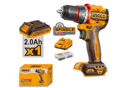 Ingco 20V Lithium-Ion Cordless Drill - Kit