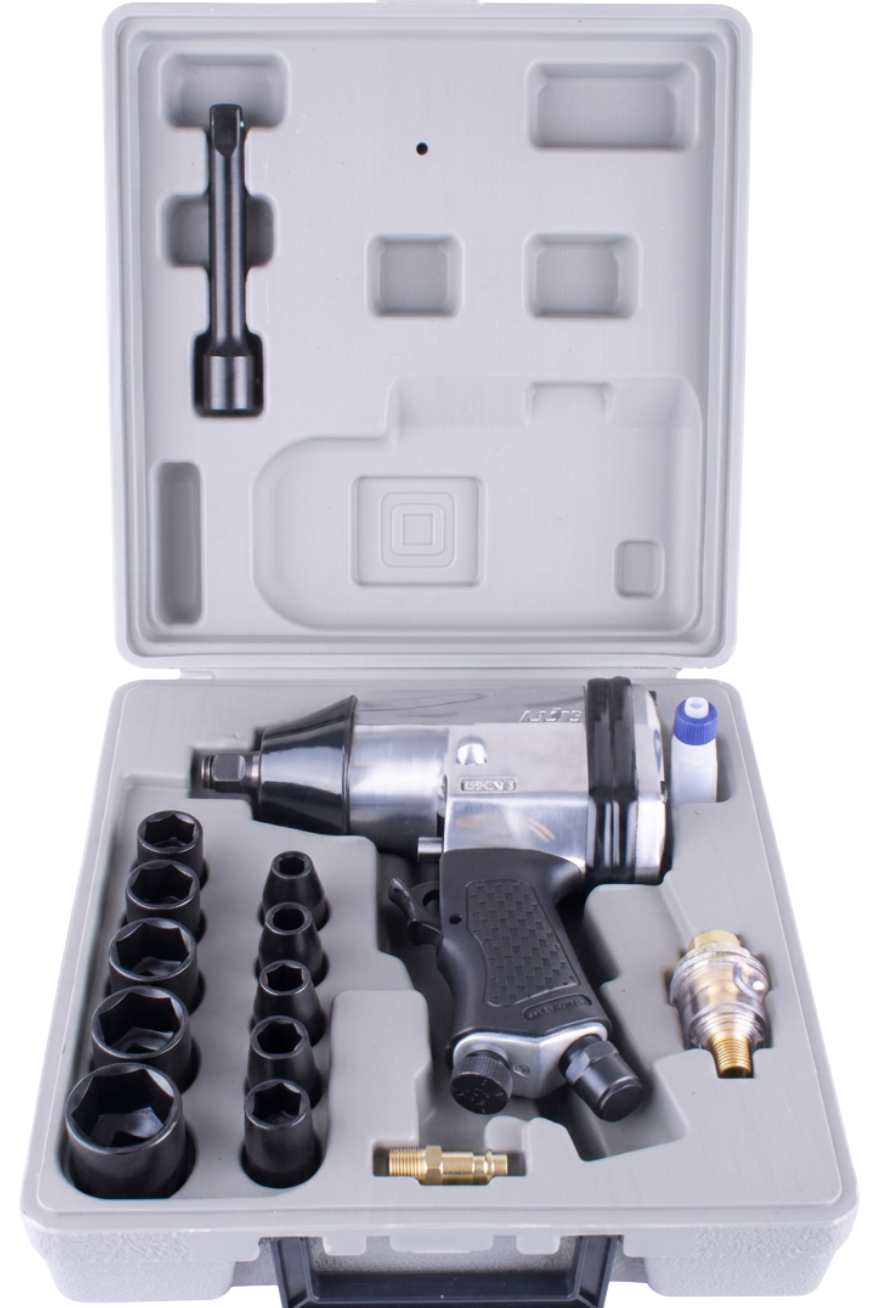 Tork Craft - AirCraft - Air Impact Wrench 1/2" 17 Piece Kit Single Hammer