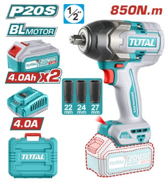 Total IW88M - Lithium-Ion Brushless Cordless Impact Wrench 850Nm includes battery and charger