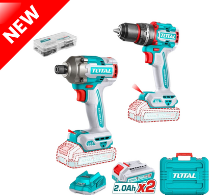 Total KIT1B - Cordless Impact Drill & Driver Kit - Brushless