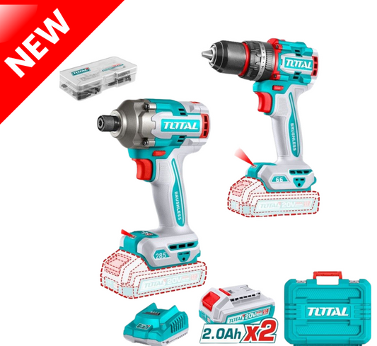 Total KIT1B - Cordless Impact Drill & Driver Kit - Brushless