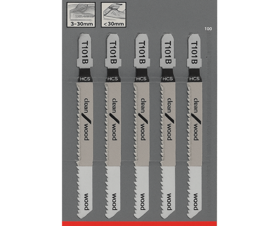 Bosch - Jigsaw blades - For Wood - HCS T101 - 5pack (Types B, BR & D)